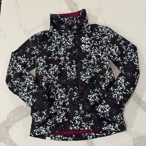 Roxy Dry Flight Insulated Floral Ski Jacket Women’s Small Black/Pink Snowboard